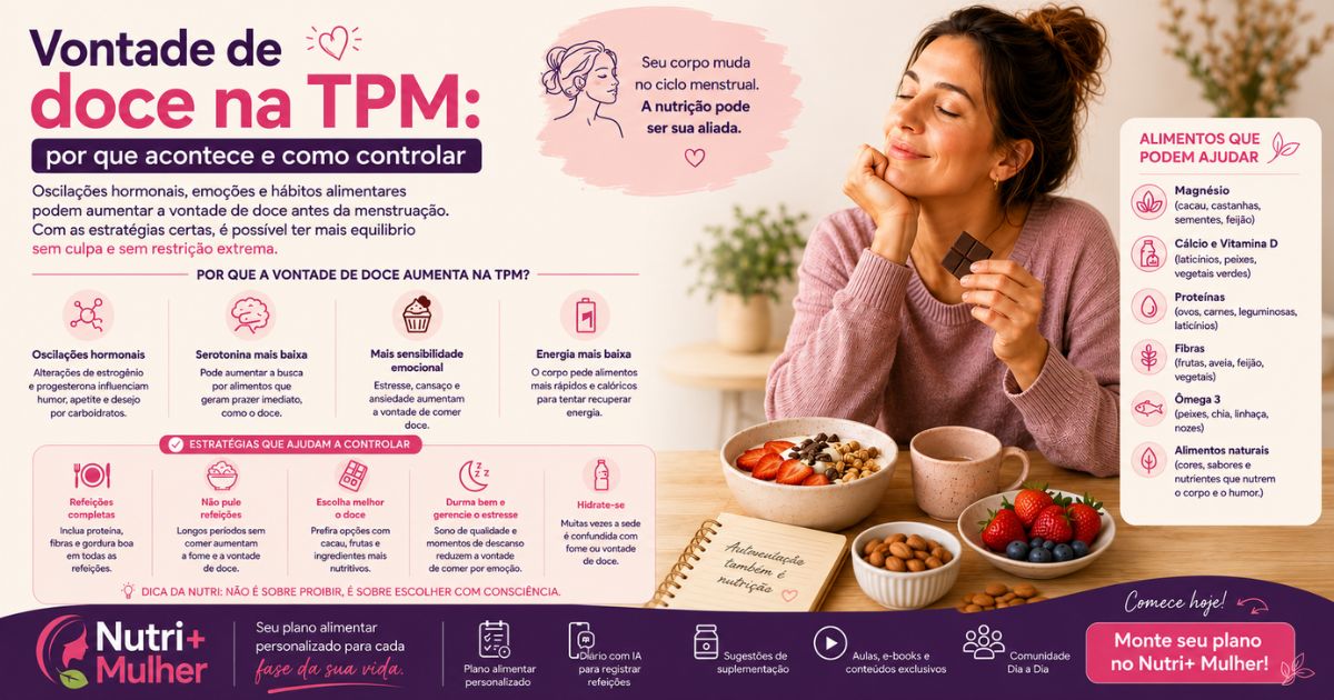 Vontade de doce na TPM: por que acontece e como controlar